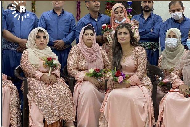 تصاویر عروسی دسته جمعی ۴۸ زوج نابینا و ناشنوا,عکس های عروسی در کردستان عراق,تصاویر جشن عروسی کردستان عراق
