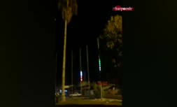 فیلم/ اقدام عجیب شهرداری اهواز در قطع کردن درخت نخل در وسط میدان؛ سقوط درخت روی پراید