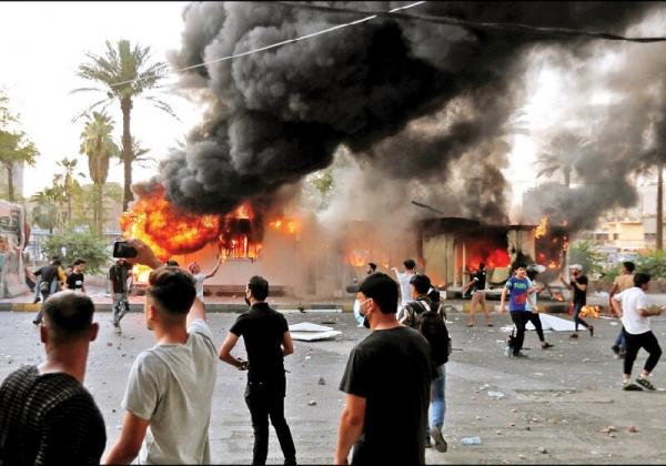 انفجار بیمارستان در عراق,آتش خشم در خیابان‌های عراق