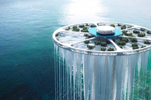 طراحی برج آسمانی معلق در چین,عکس برج