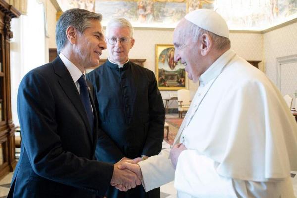 آنتونی بلینکن وزیر امور خارجه آمریکا و پاپ,دیدار آنتونی بلینکن وزیر امور خارجه آمریکا و پاپ