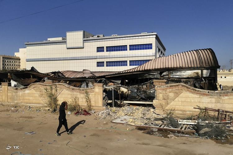 تصاویر آتش‌سوزی بیمارستان امام حسین(ع) در عراق,عکس های آتش سوزی در بیمارستان امام حسین,تصاویر آتش سوزی بیمارستانی در عراق