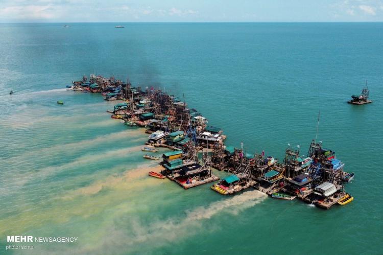 تصاویر استخراج سنگ قلع از دریا,عکس های استخراج سنگ از دریا,تصاویر استخراج سنگ در اندونزی
