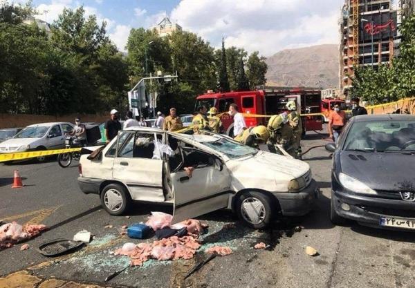 تصادفات در ایران,مرگ دلخراش راننده پراید حامل گوشت