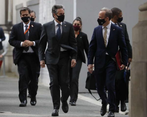 وزیر خارجه انگلیس و آمریکا,دیدار آنتونی بلینکن و دومینیک راب