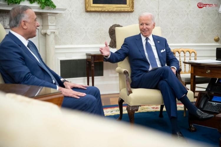 تصاویر دیدار مصطفی الکاظمی و جو بایدن در کاخ سفید,عکس های دیدار بایدن و مصطفی الکاظمی,تصاویر دیدار نخست وزیر عراق و رئیس جمهور آمریکا