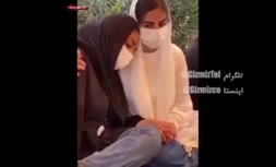 فیلم/ پوشیدن لباس سفید دختر علی سلیمانی در مراسم سوم پدرش