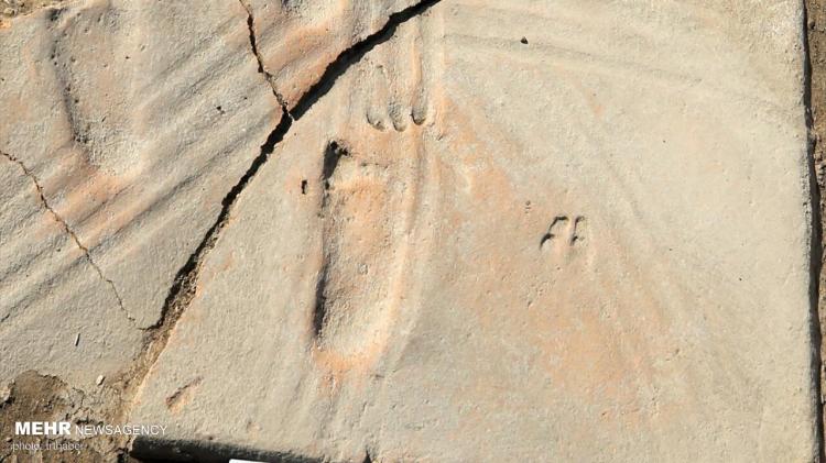 تصاویر کشف ردپای ۱۳۰۰ ساله یک کودک در شهر باستانی آسوس,عکس های ردپای یک کودک در شهر باستانی آسوس,تصاویر درپای کودکی در شهر آسوس