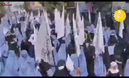 فیلم/ راهپیمایی زنان هوادار طالبان