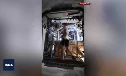 فیلم/ دویدن فضانورد ایستگاه فضایی بین‌المللی روی تردمیل