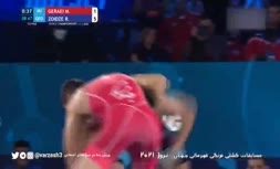 فیلم/ پیروزی محمدرضا گرایی مقابل حریف گرجستانی در نیمه نهایی رقابت‌های کشتی فرنگی قهرمانی جهان