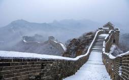 تصاویر بارش برف در دیوار چین,عکس های برف در دیوار چین,تصاویر بارش برف در چین