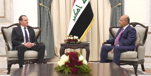 دیدار برهم صالح و مقام آمریکایی,دیدار رئیس جمهور عراق و مقام آمریکایی