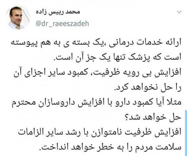 دکتر محمدرئیس زاده,رئیس سازمان نظام پزشکی