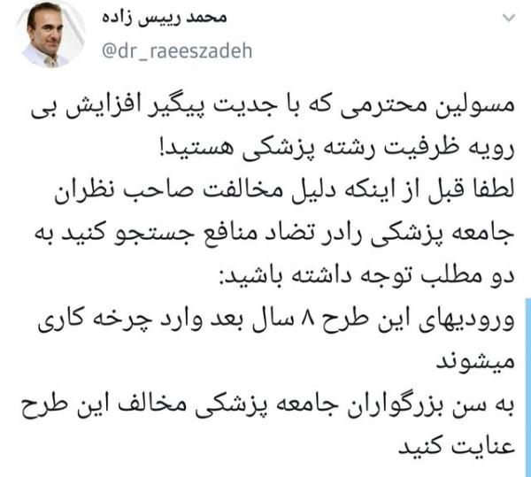دکتر محمدرئیس زاده,رئیس سازمان نظام پزشکی