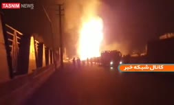 فیلم/ آتش سوزی در پی شکستگی خط لوله گاز در غرب تهران