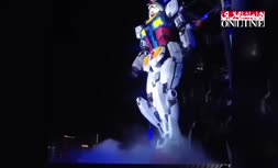 فیلم/ رونمایی از ربات ۱۸ متری در جشنواره نورپردازی زمستانی ژاپن