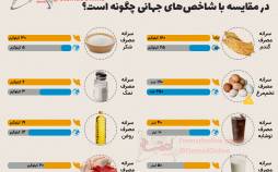 اینفوگرافیک در مورد تغذیه ایرانی‌ها در مقایسه با شاخص‌های جهانی