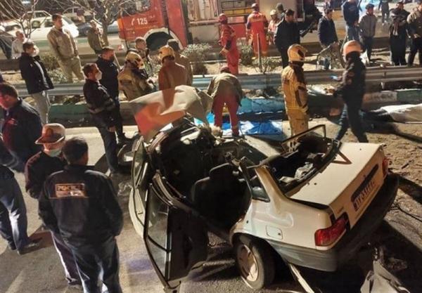 تصادف پراید و کامیونت,تصادفات در تهران