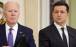 «جو بایدن» رئیس‌جمهوری ایالات متحده و «ولودیمیر زلنسکی» رئیس‌جمهوری اوکراین ,حمله روسیه به اوکراین