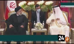 فیلم | تعارف قهوه عربی به رئیسی در مراسم استقبال امیر قطر از رئیسی در فرودگاه دوحه