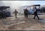 آتش‌ سوزی تعمیرگاه خودرو در تهران,آتش گرفتن اتوبوس ها در تهران