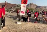 مسابقه عجیب دوی انسان و سگ,سمابقه سگ و انسان در امارات