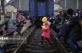 تصاویر هجوم مردم کی‌یف به ایستگاه قطار برای فرار از جنگ,عکس های جنگ اوکراین,تصاویر هجوم مردم کی‌یف به ایستگاه قطار