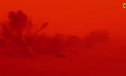 فیلم | طوفان سرخ در نایین با سرعت ۱۱۰ کیلومتر