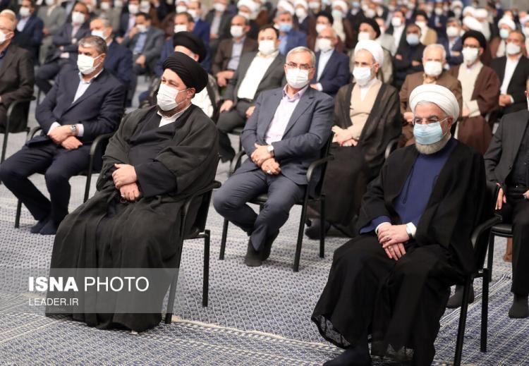 تصاویر دیدار مسئولان نظام با رهبر انقلاب,عکس حضور حسن روحانی در دیدار با رهبر انقلاب,تصاویر دیدار رهبر انقلاب با مسئولان نظام