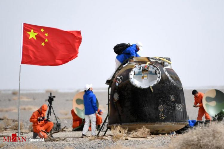 تصاویر بازگشت سه فضانورد چینی پس از ۶ ماه به زمین,عکس های بازگشت فضانوردان چینی به زمین,تصاویر فضانوردان چینی