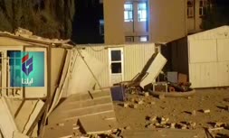 فیلم/ فرو ریختن بخشی از ساختمان بنیاد نخبگان خوزستان