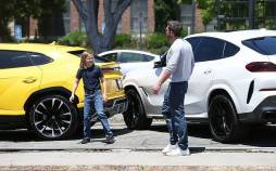 تصاویر تصادف پسر ۱۰ ساله بن افلک پشت فرمان لامبورگینی با یک BMW در حضور جنیفر لوپز,عکس های تصادف پسر ۱۰ ساله بن افلک,تصاویری از تصادف پسر ۱۰ ساله بن افلک
