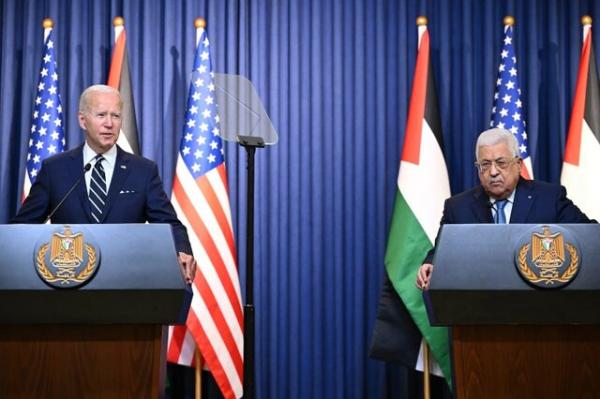 جو بایدن و محمود عباس,رئیس جمهور آمریکا و رئیس تشکیلات خودگردان فلسطین