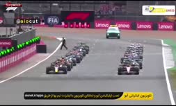 فیلم/ تصادف شدید در آغاز فرمول یک انگلیس
