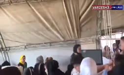 فیلم | دعوا و درگیری عجیب یک مرد با با خواهران منصوریان در مسابقات ووشو قهرمانی کشور