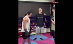 فیلم/ کتک زدن یوسف تیموری توسط بیژن بنفشه‌خواه روی رینگ بوکس!