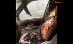 فیلم/ آتش گرفتن خودرو توسط گوشی موبایل در تبریز
