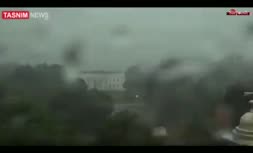 فیلم/ برخورد صاعقه به کاخ سفید