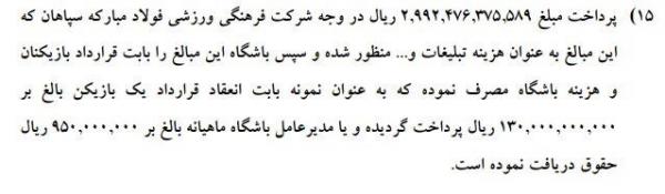 ساکت ساکت,هزینههای هنگفت باشگاه سپاهان