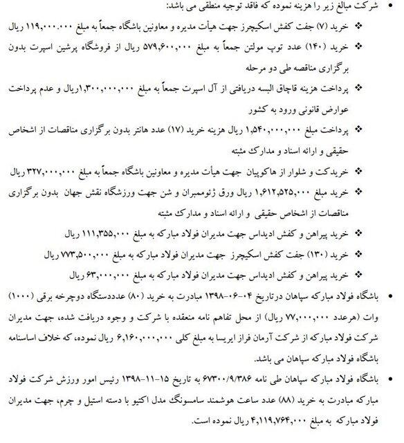 ساکت ساکت,هزینههای هنگفت باشگاه سپاهان