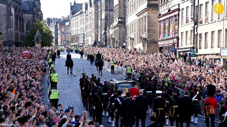 تصاویر مراسم تشییع ملکه انگلیس در ادینبورگ ,عکس های مراسم تشییع ملکه انگلیس در اسکاتلند,تصاویر پیکر ملکه انگلیس در اسکاتلند
