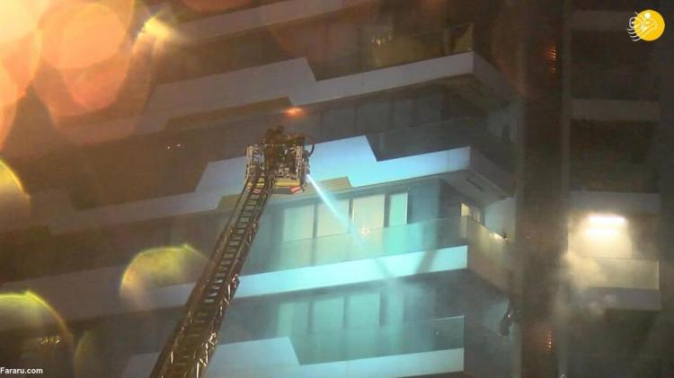 تصاویر آتش سوزی در ساختمان ۲۴ طبقه در استانبول,عکس های آتش گرفتن ساختمانی در استانبول،تصاویر آتش سوزی ساختمانی در ترکیه