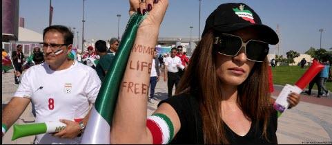 شعار زن زندگی آزادی,نام مسها امینی در ورزشگاه های قطر