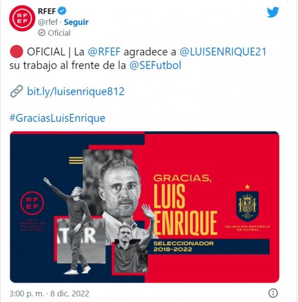 لوییز انریکه,پایان کار لوییز انریکه در تیم ملی اسپانیا