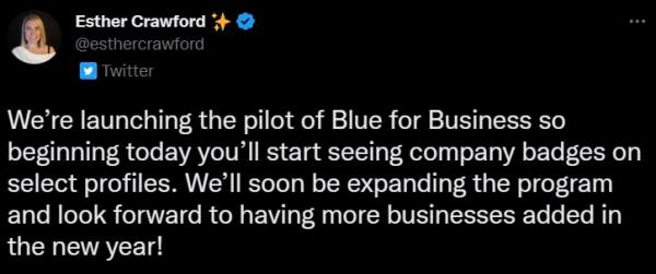 توییتر,سرویس Blue for Business در توییتر