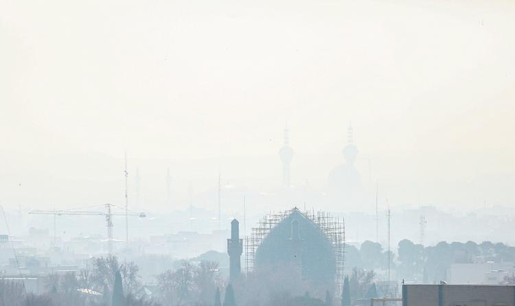 تصاویر هوای ناسالم اصفهان,عکس های آلودگی هوا در اصفهان,تصاویری از آلودگی هوا در اصفهان