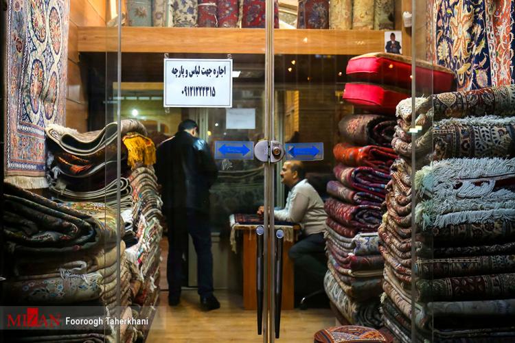 تصاویر بازار فرش تهران در حال نابودی,عکس های وضعیت بازار فرش تهران,تصاویری از بازار فرش در آذر 1401