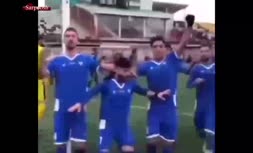 فیلم/ شادی پس از گل 'سعید طالبی' بازیکن داماش در اعتراض به اعدام محسن شکاری