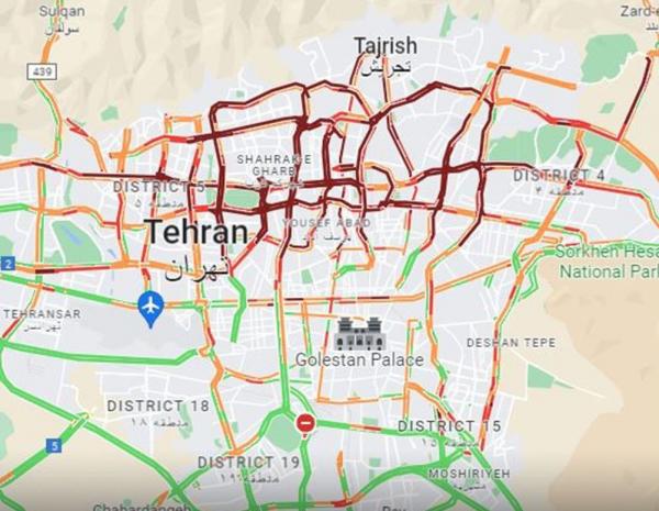 ترافیک تهران,حجم بالای بارش برف